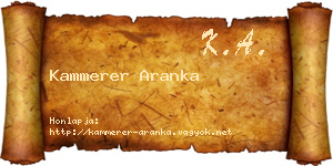 Kammerer Aranka névjegykártya